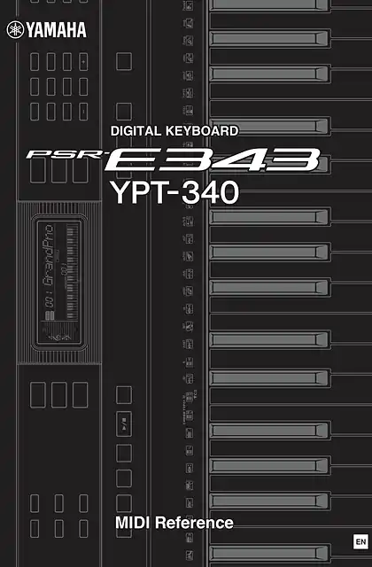 yamaha雅马哈PSR-E343_YPT-340 MIDI Reference